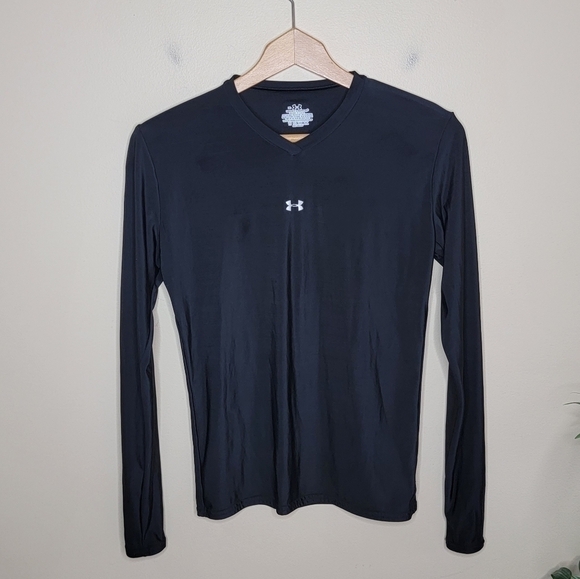 Under Armour | Fitted Black Long Sleeve Wicking Tee Size boys XL - Picture 1 of 5